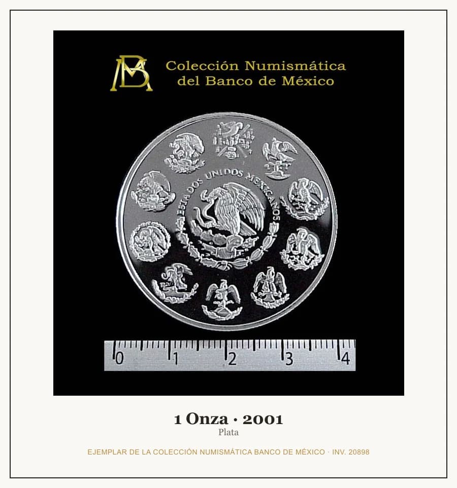 1 Onza · 2001 — Ejemplar de la Colección Numismática Banco de México, inv. 20898