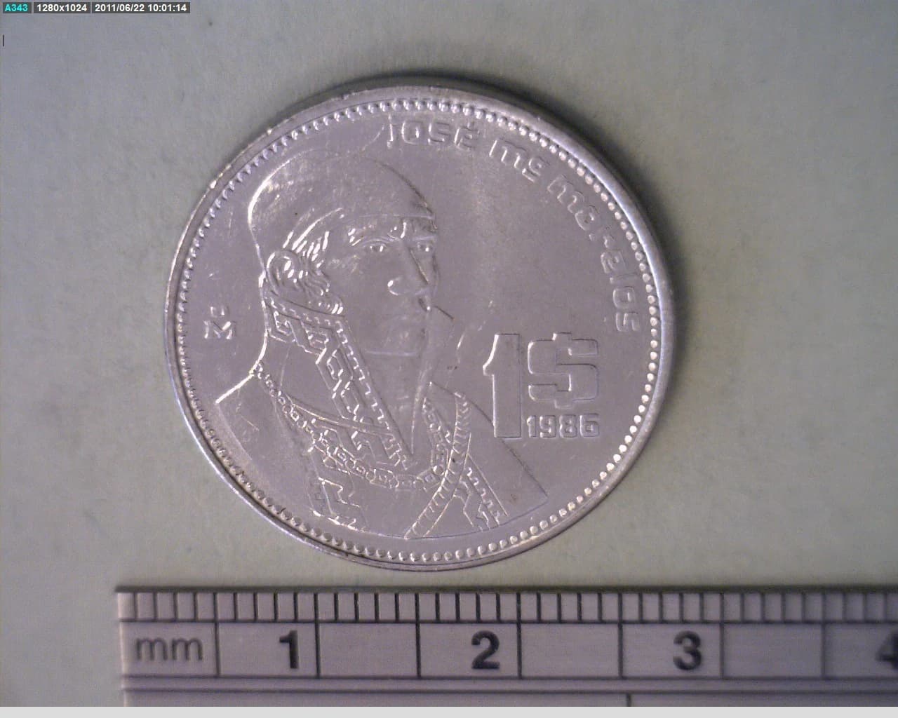 1 Peso Acero inoxidable 1986 (reverso)