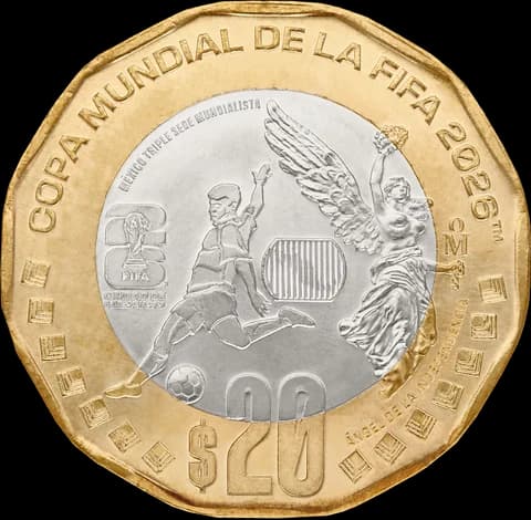 Moneda 20 pesos Mundial 2026 Ciudad de México