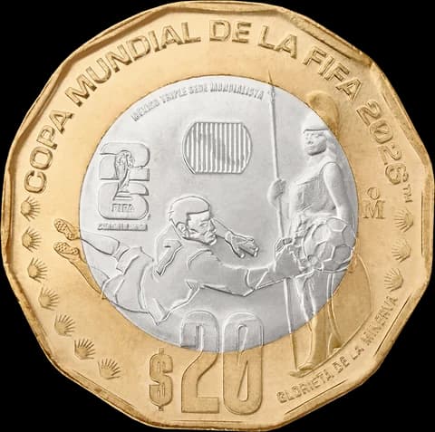 Moneda 20 pesos Mundial 2026 Guadalajara