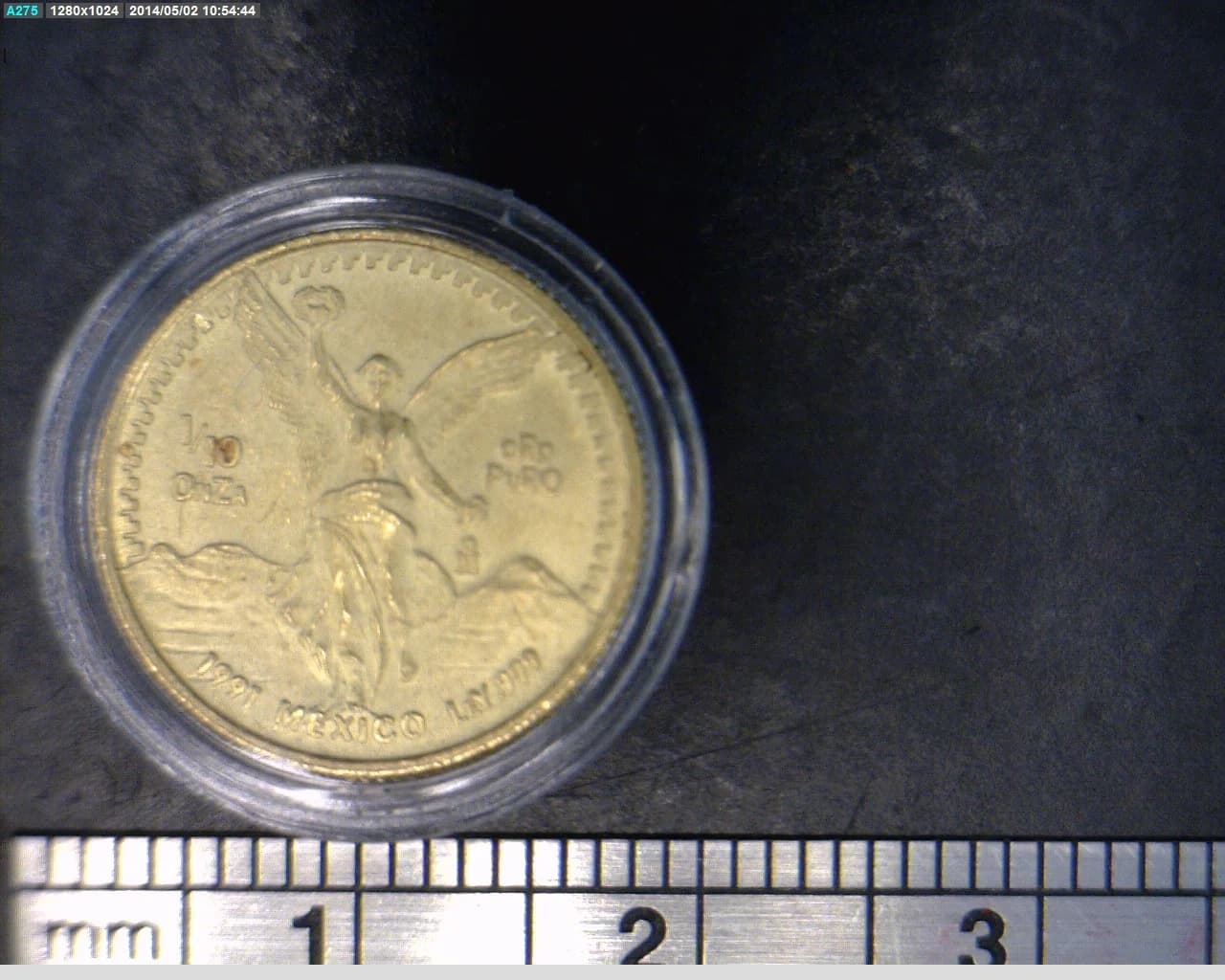 1/10 oz Libertad Oro 1991 · Inventario Banxico 17514 (reverso)