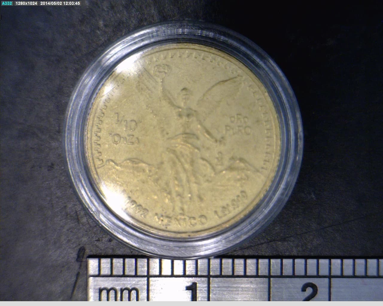 1/10 oz Libertad Oro 1992 · Inventario Banxico 17544 (reverso)