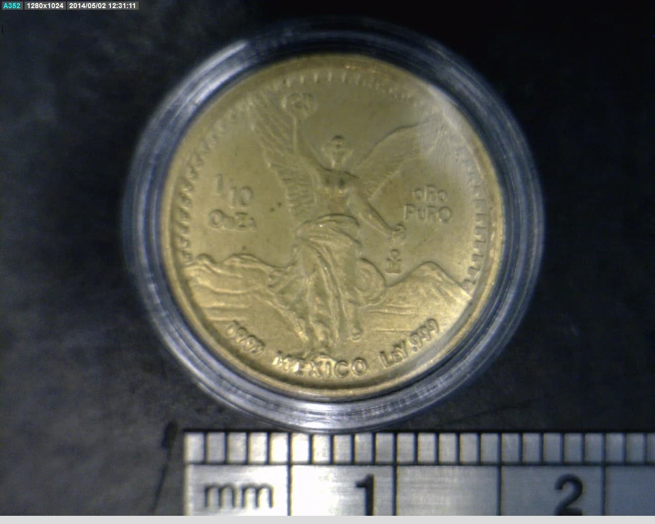1/10 oz Libertad Oro 1993 · Inventario Banxico 17564 (reverso)