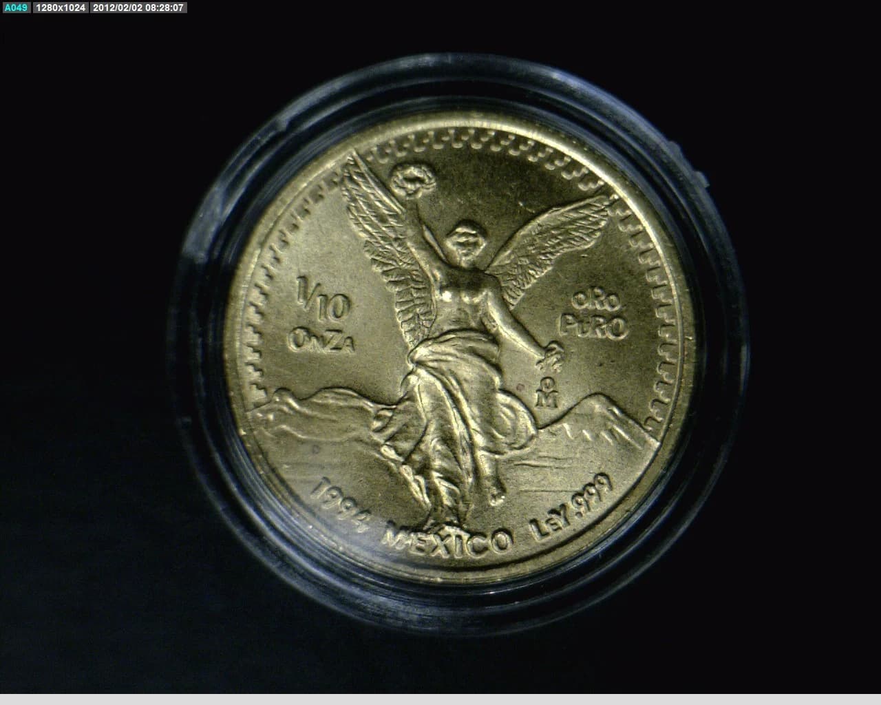 1/10 oz Libertad Oro 1994 · Inventario Banxico 17594 (reverso)