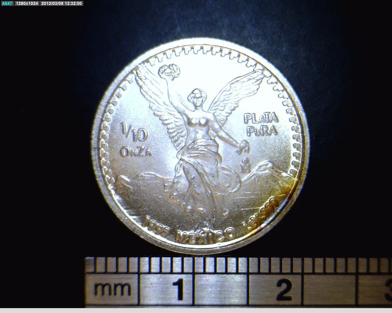 1/10 oz Libertad Plata 1993 · Inventario Banxico 17724 (reverso)