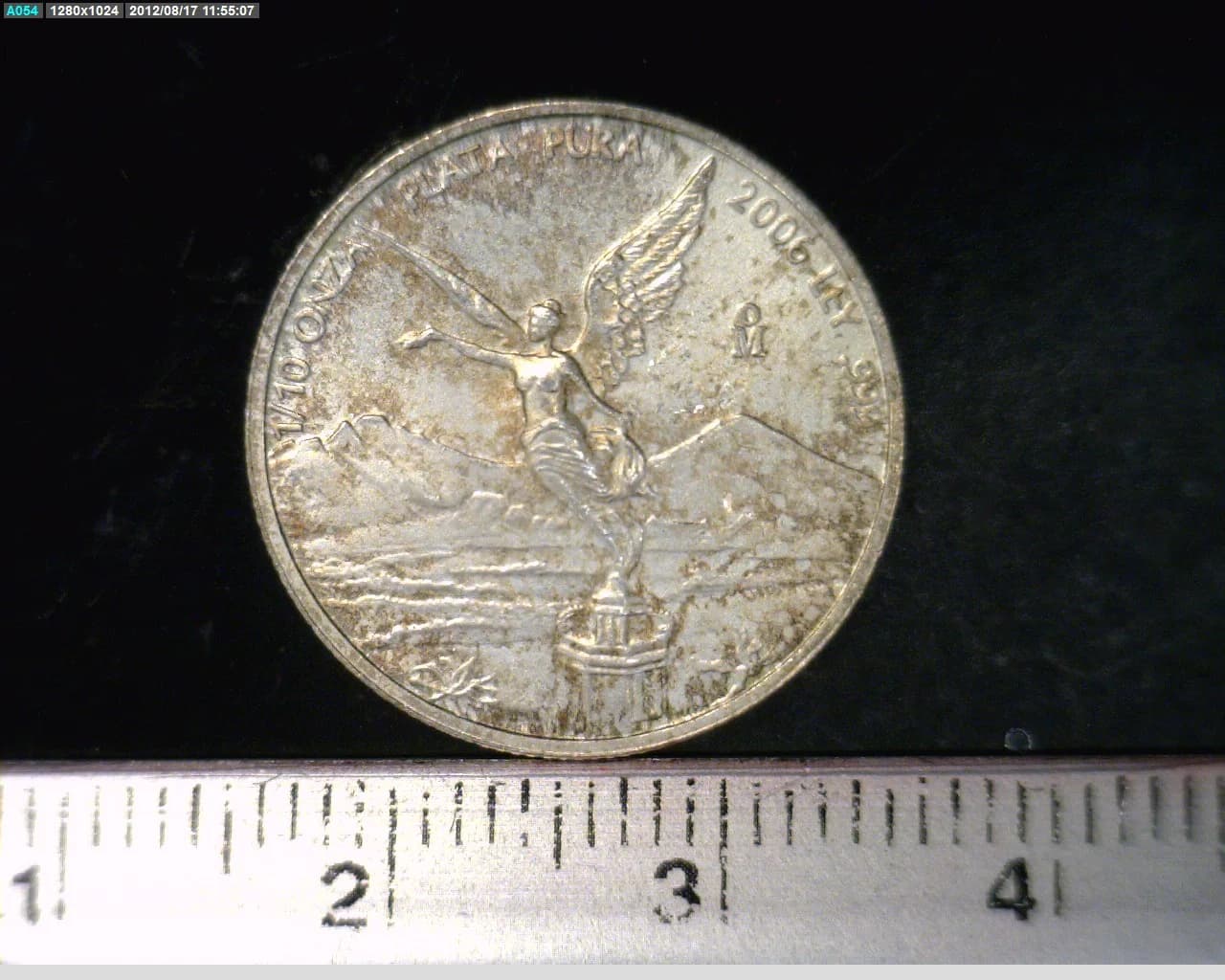 1/10 oz Libertad Plata 2006 · Inventario Banxico 21805 (reverso)