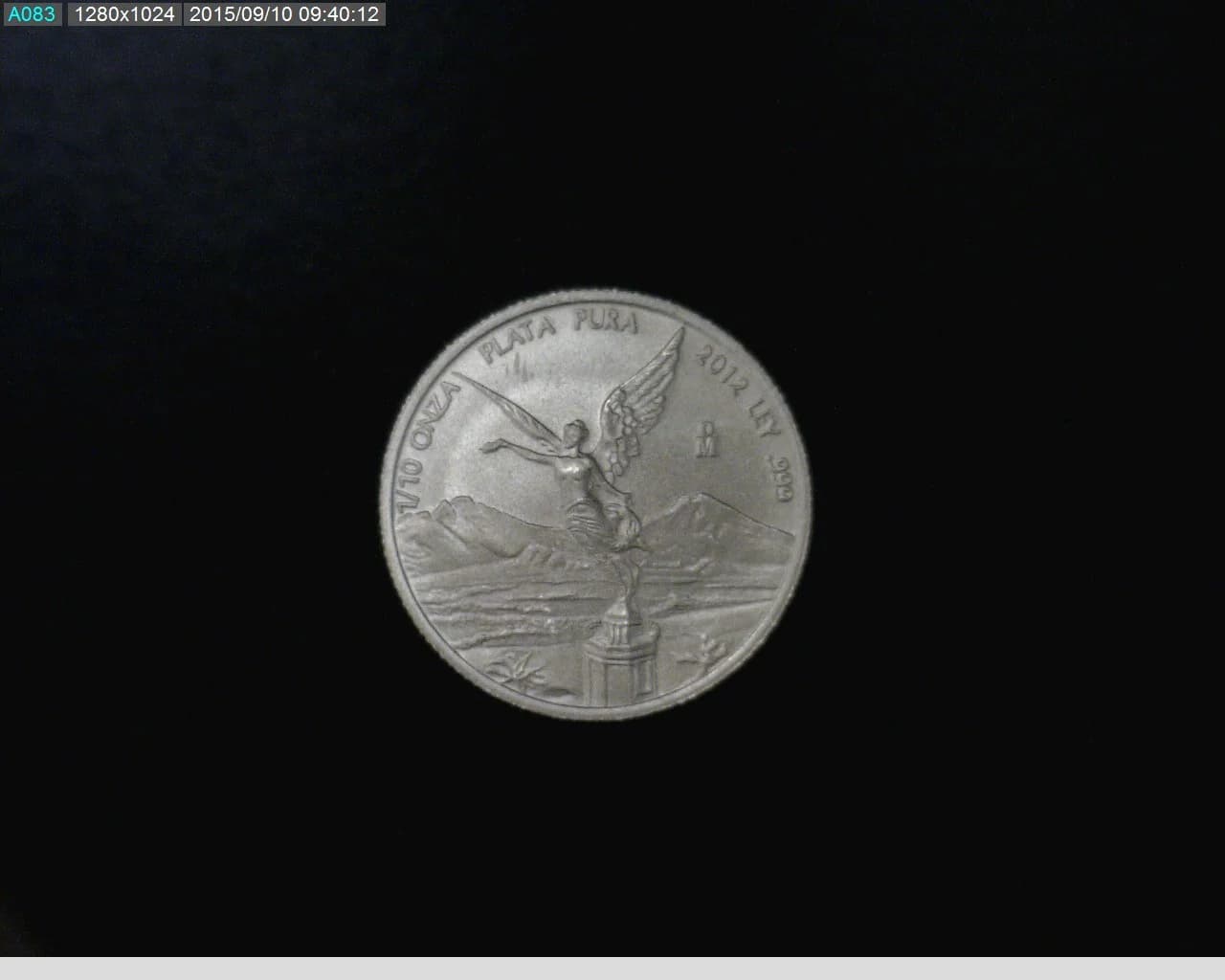 1/10 oz Libertad Plata 2012 · Inventario Banxico 23012 (reverso)