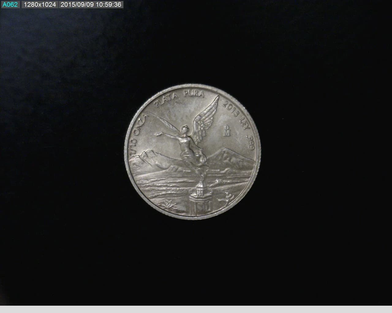 1/10 oz Libertad Plata 2013 · Inventario Banxico 23002 (reverso)