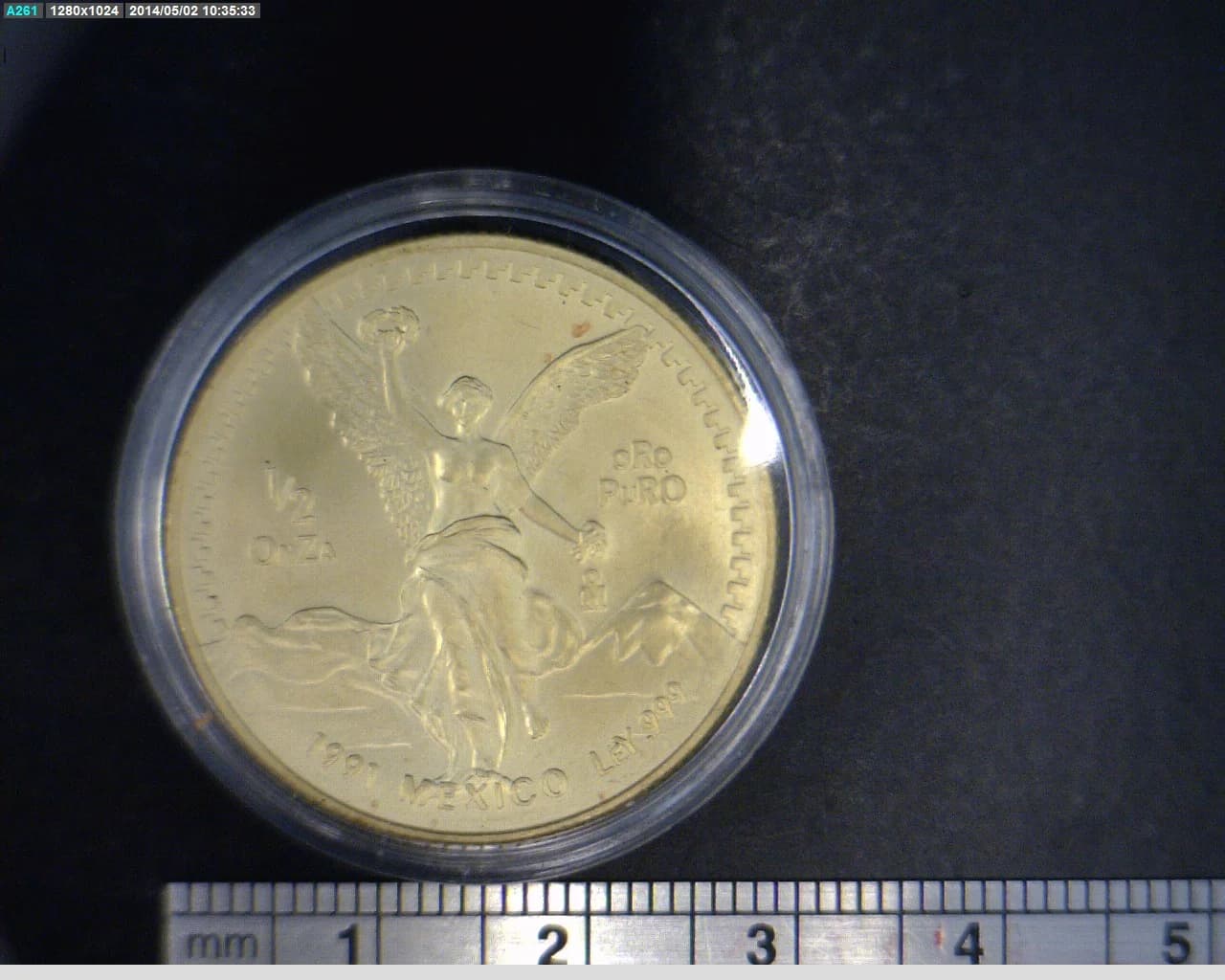 1/2 oz Libertad Oro 1991 · Inventario Banxico 17512 (reverso)