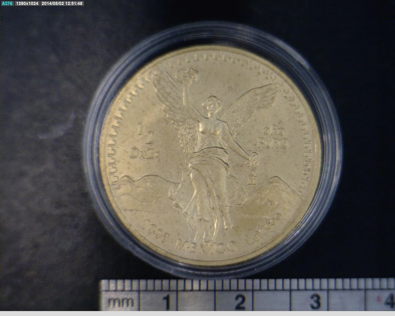 1/2 oz Libertad Oro 1993 · Inventario Banxico 17567 (reverso)