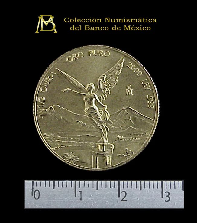 1/2 oz Libertad Oro 2000 · Inventario Banxico 21041 (reverso)