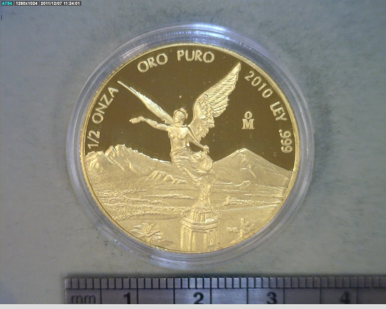 1/2 oz Libertad Oro 2010 · Inventario Banxico 22674 (reverso)