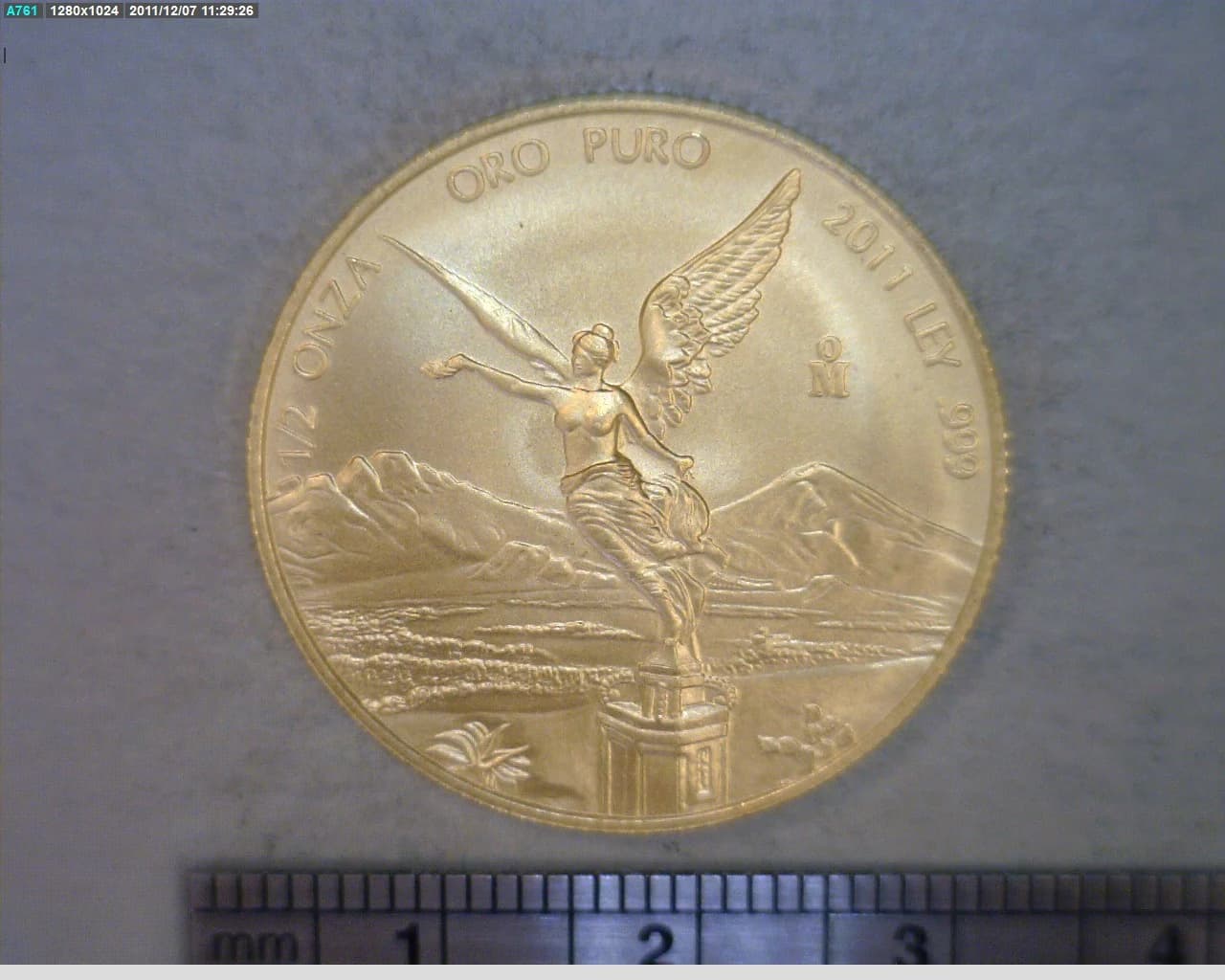 1/2 oz Libertad Oro 2011 · Inventario Banxico 22692 (reverso)