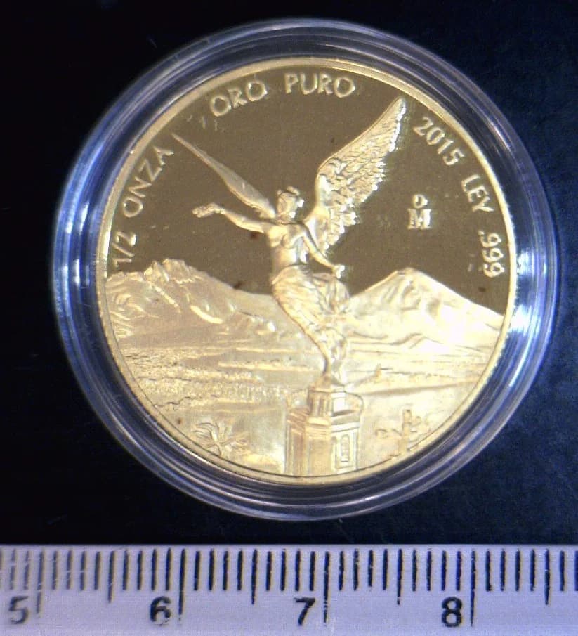 1/2 oz Libertad Oro 2015 · Inventario Banxico 23661 (reverso)