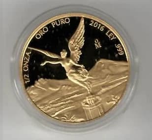 1/2 oz Libertad Oro 2016 · Inventario Banxico 23872 (reverso)