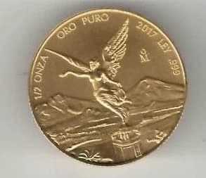 1/2 oz Libertad Oro 2017 · Inventario Banxico 23873 (reverso)