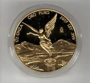 1/2 Onza Libertad Oro 2017 Proof · Reverso