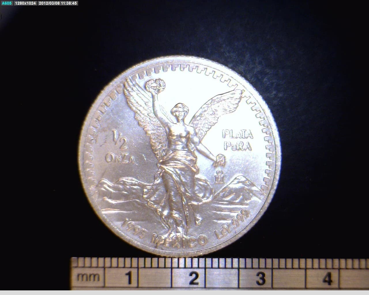1/2 oz Libertad Plata 1993 · Inventario Banxico 17737 (reverso)