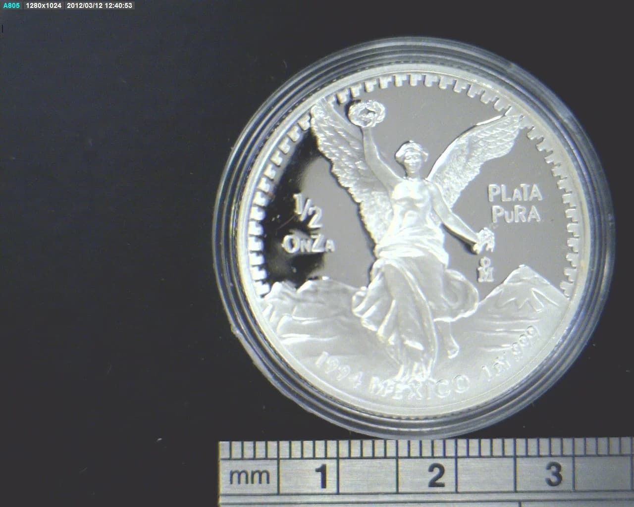 1/2 oz Libertad Plata 1994 · Inventario Banxico 17827 (reverso)