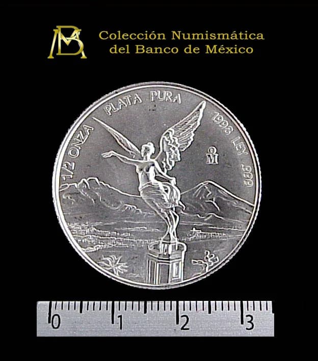 1/2 oz Libertad Plata 1998 · Inventario Banxico 20772 (reverso)