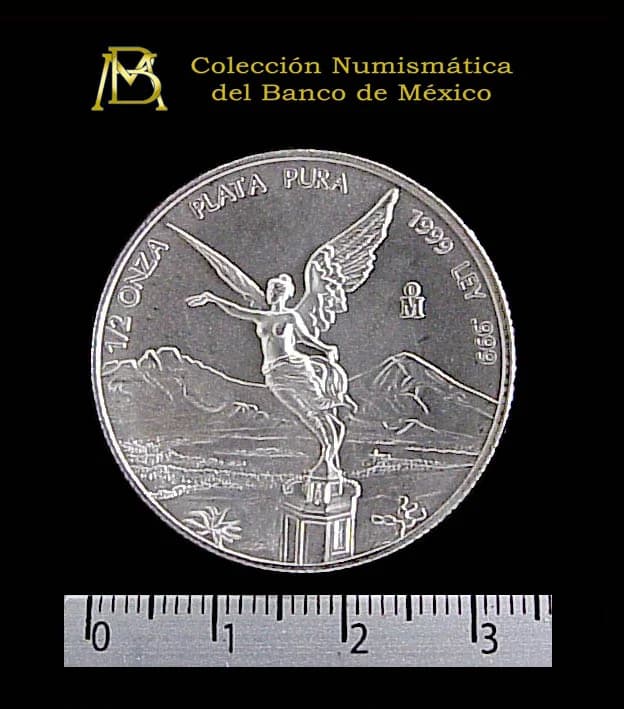 1/2 oz Libertad Plata 1999 · Inventario Banxico 20774 (reverso)