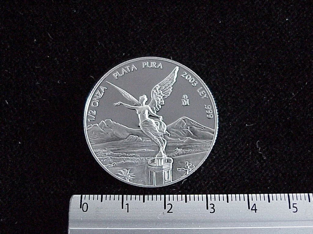 1/2 oz Libertad Plata 2003 · Inventario Banxico 20905 (reverso)
