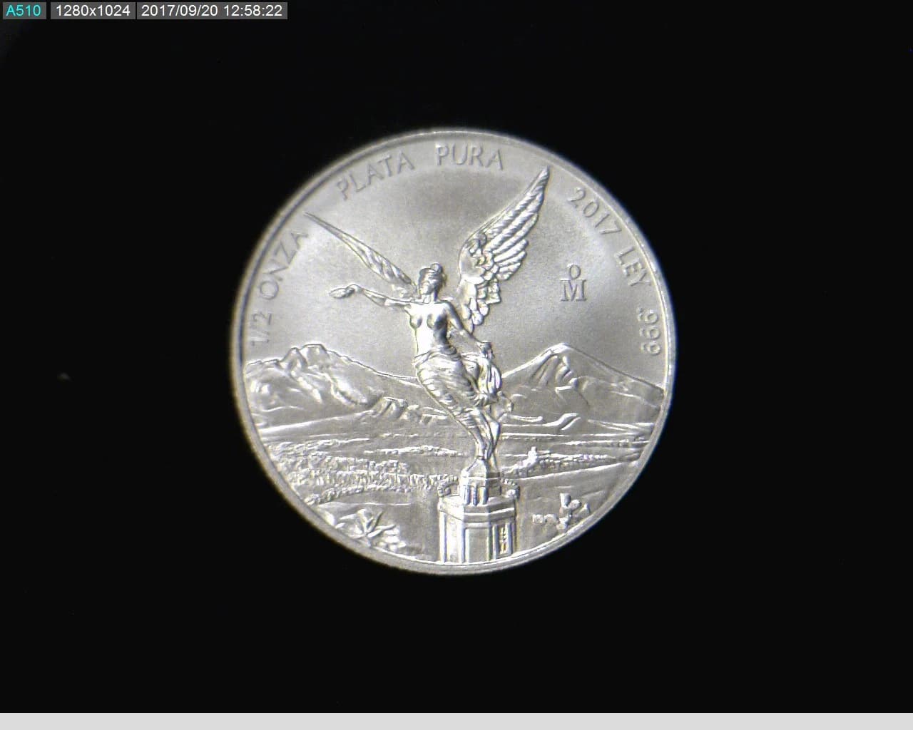 1/2 oz Libertad Plata 2017 · Inventario Banxico 23903 (reverso)