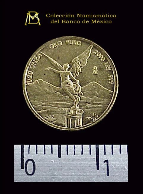 1/20 oz Libertad Oro 2003 · Inventario Banxico 21058 (reverso)