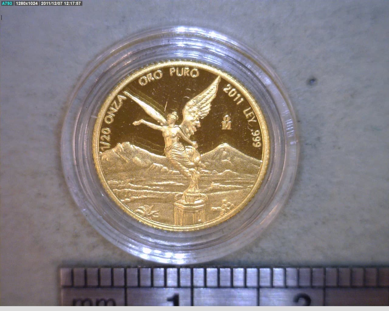 1/20 onza Libertad Oro 2011 · Reverso