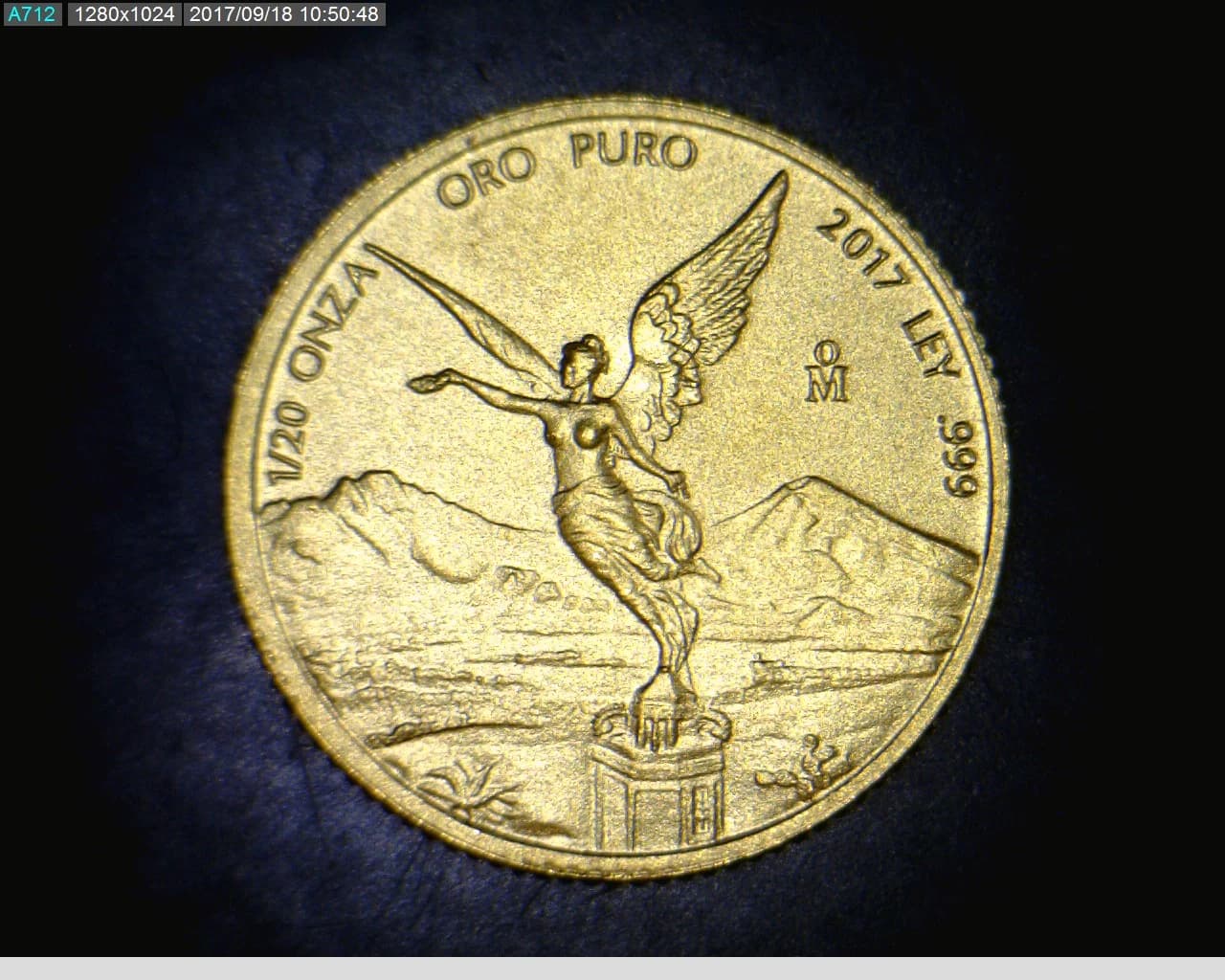 1/20 oz Libertad Oro 2017 · Inventario Banxico 23929 (reverso)