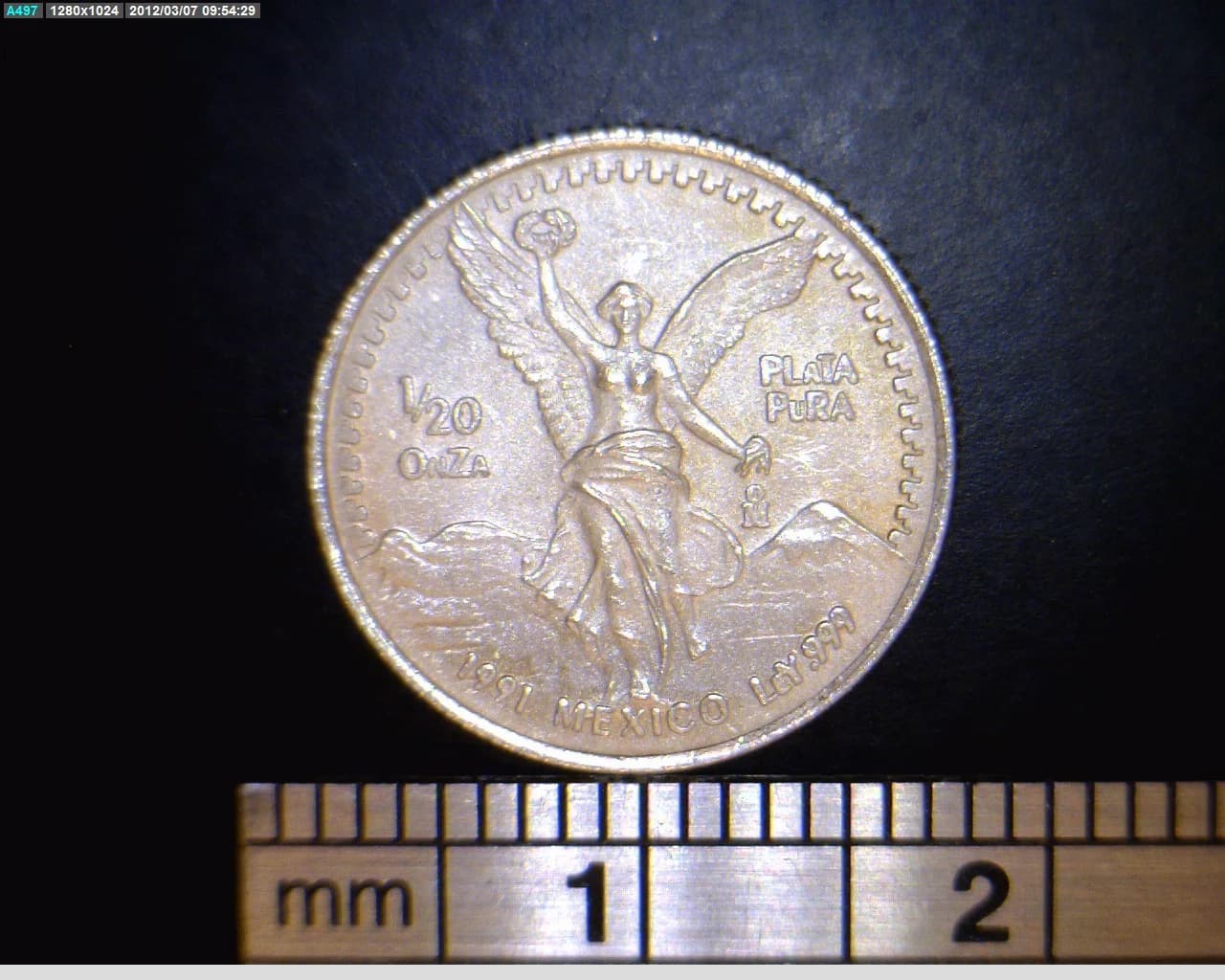 1/20 oz Libertad Plata 1991 · Inventario Banxico 17675 (reverso)