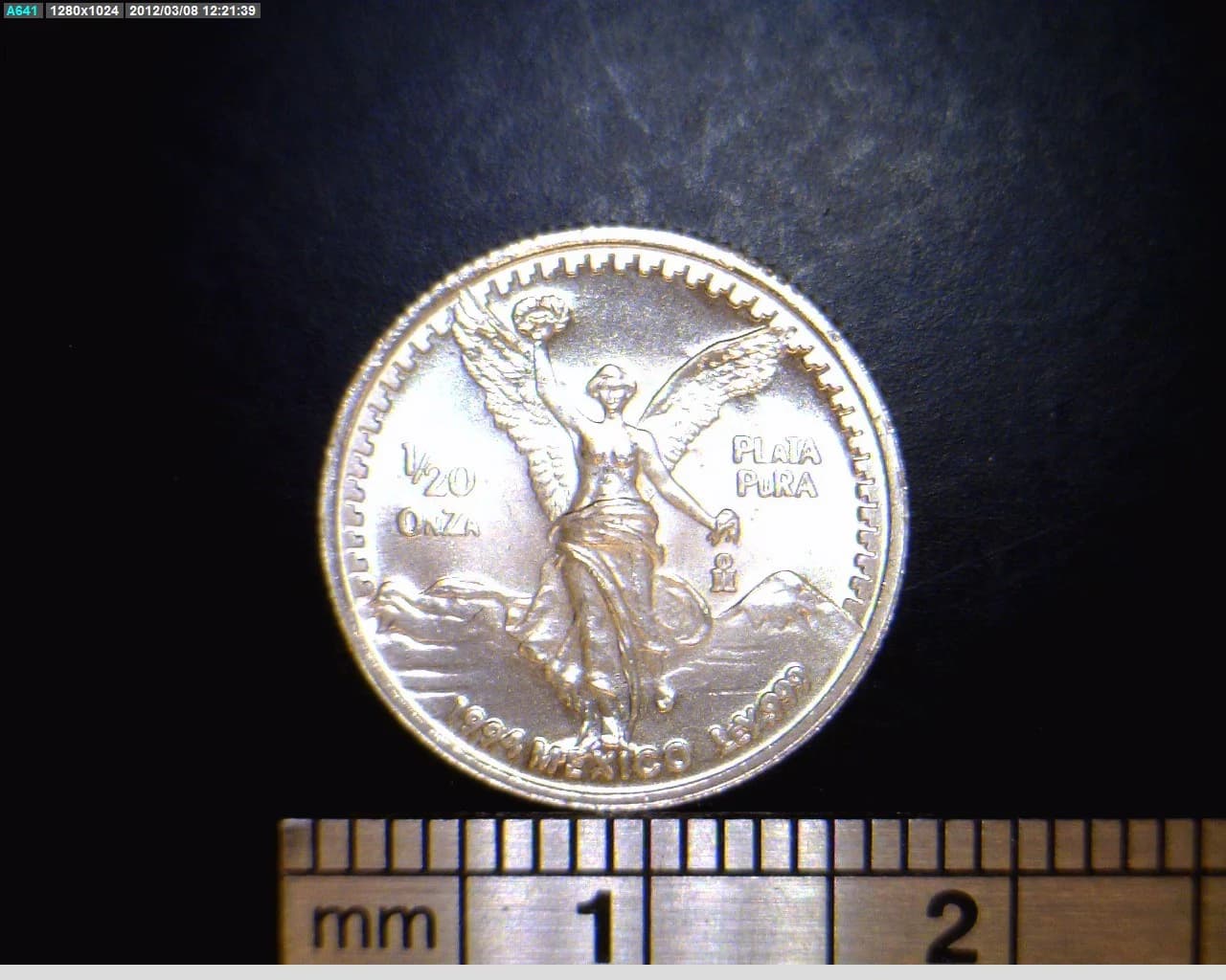 1/20 oz Libertad Plata 1994 · Inventario Banxico 17750 (reverso)
