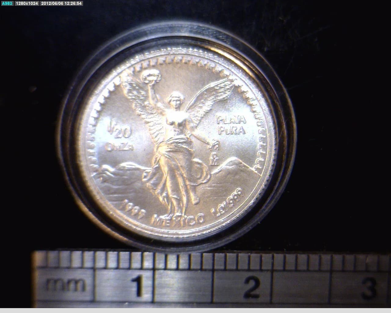 1/20 oz Libertad Plata 1995 · Inventario Banxico 19183 (reverso)