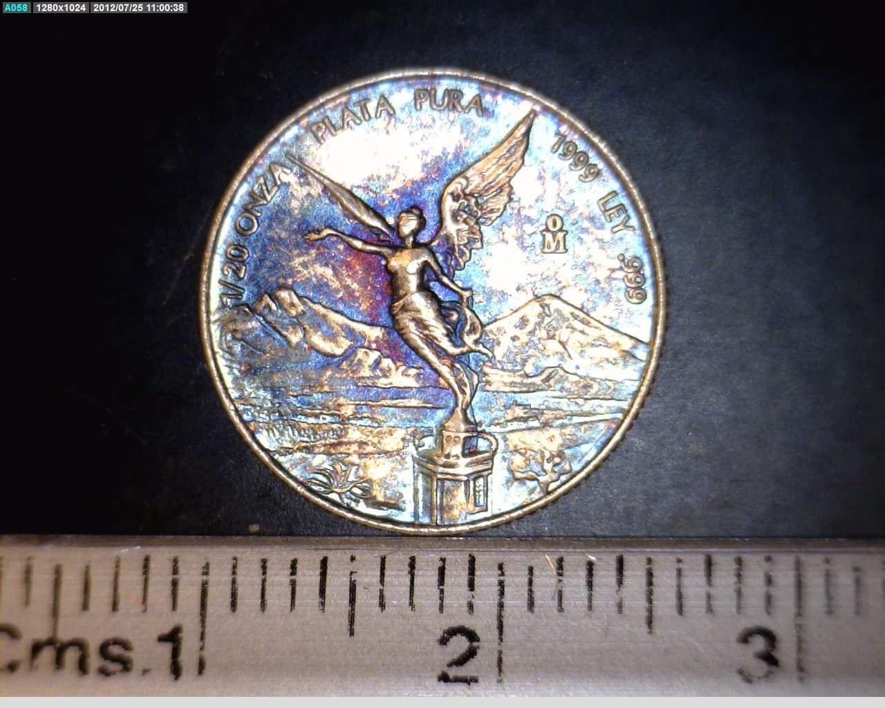 1/20 oz Libertad Plata 1999 · Inventario Banxico 20758 (reverso)