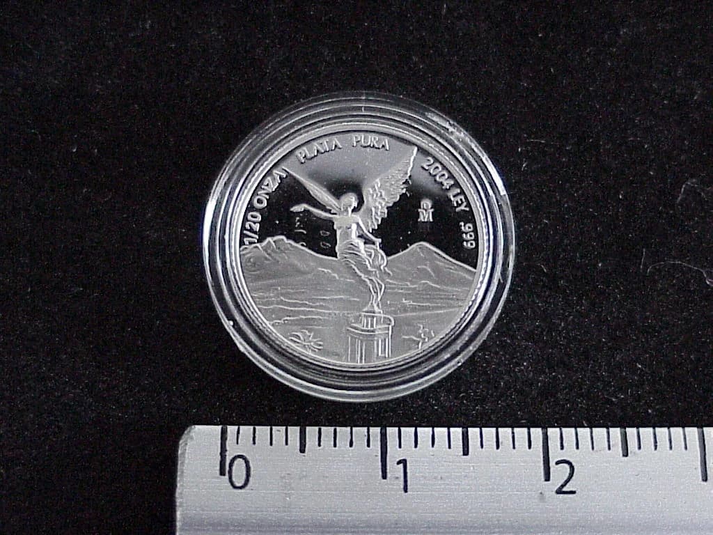 1/20 oz Libertad Plata 2004 · Inventario Banxico 21177 (reverso)