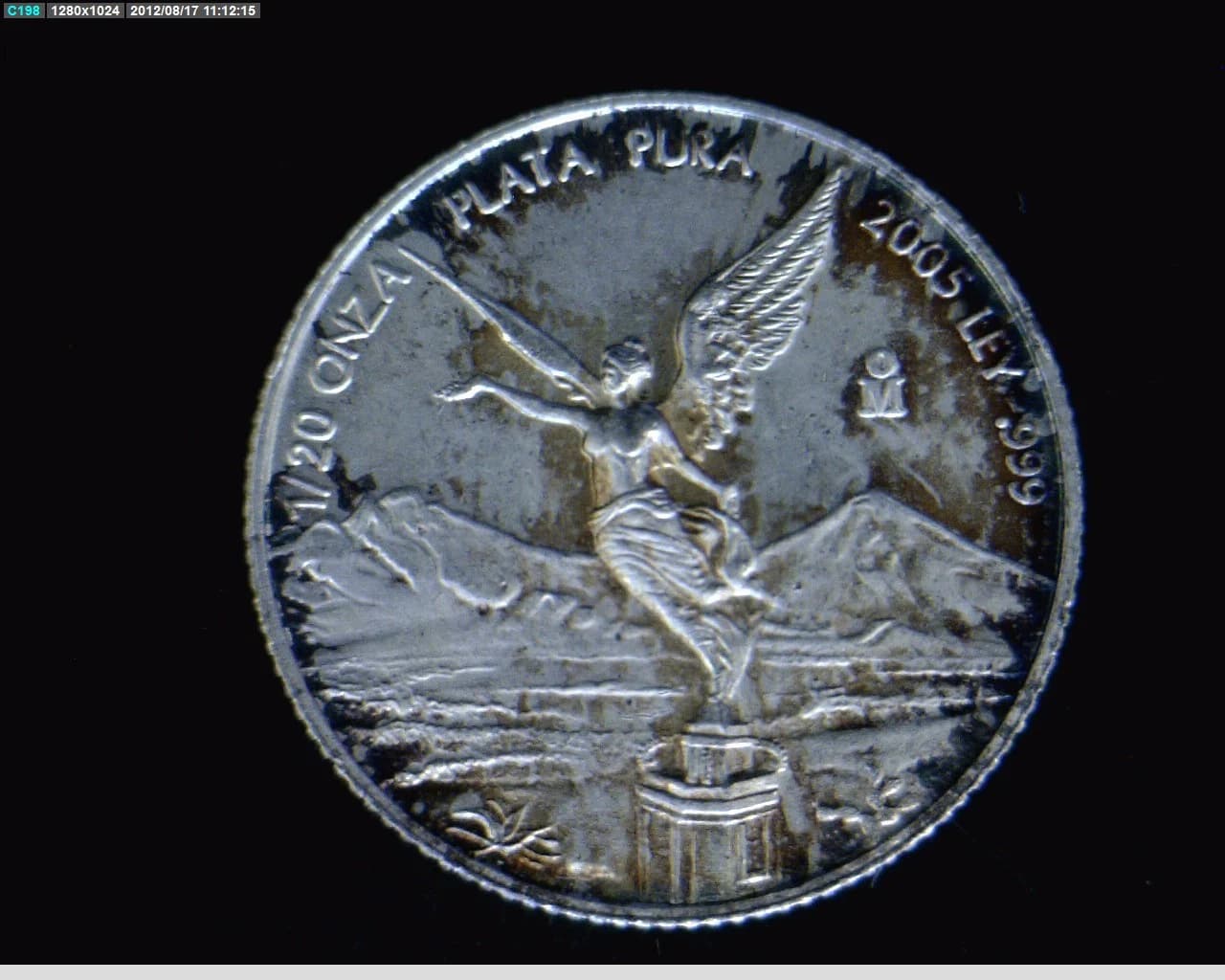 1/20 oz Libertad Plata 2005 · Inventario Banxico 21792 (reverso)
