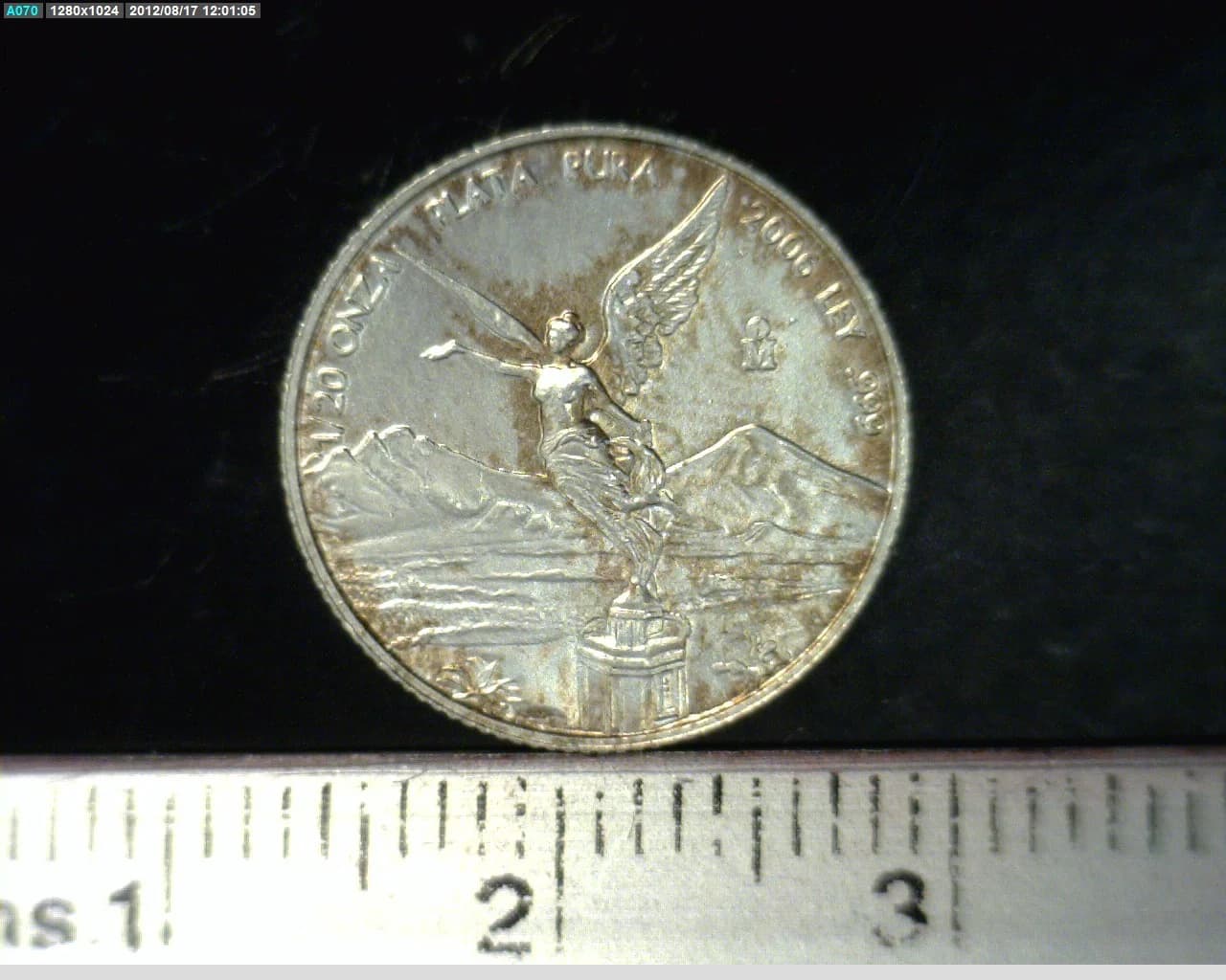 1/20 oz Libertad Plata 2006 · Inventario Banxico 21804 (reverso)