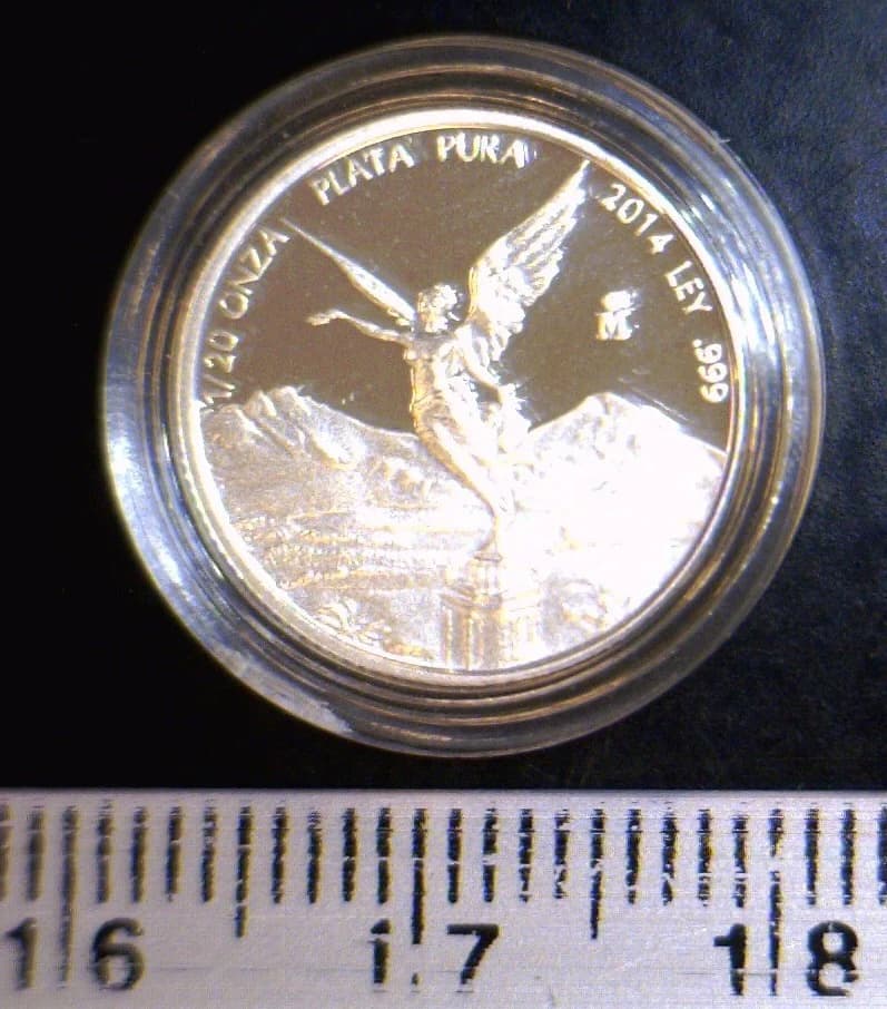 1/20 oz Libertad Plata 2014 · Inventario Banxico 23703 (reverso)