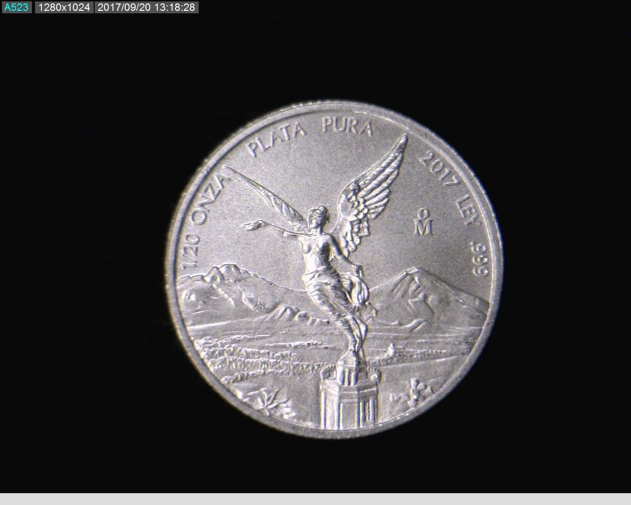 1/20 oz Libertad Plata 2017 · Inventario Banxico 23909 (reverso)