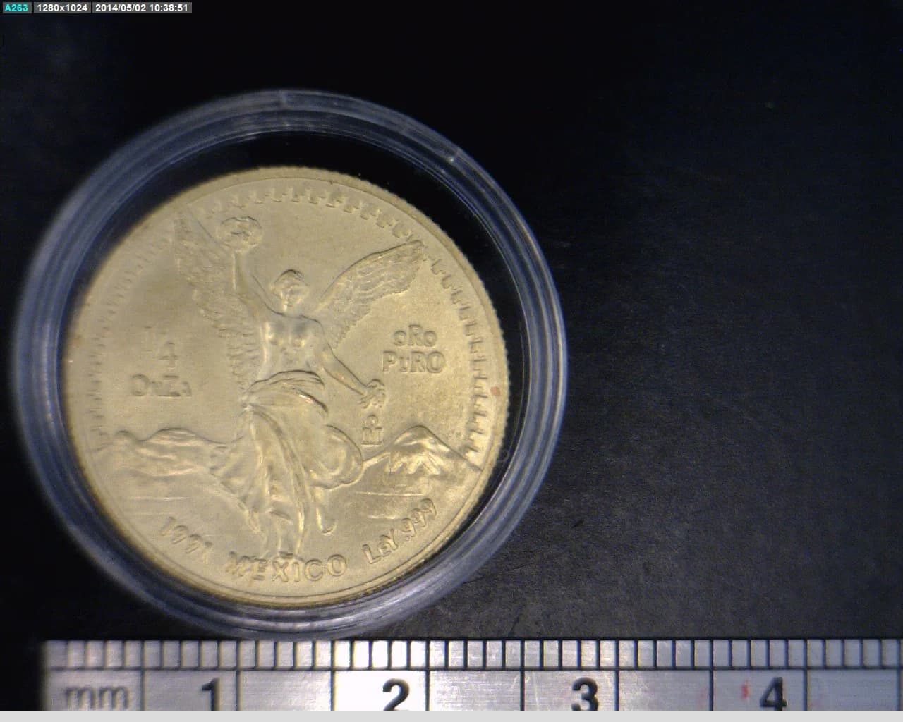 1/4 oz Libertad Oro 1991 · Inventario Banxico 17513 (reverso)