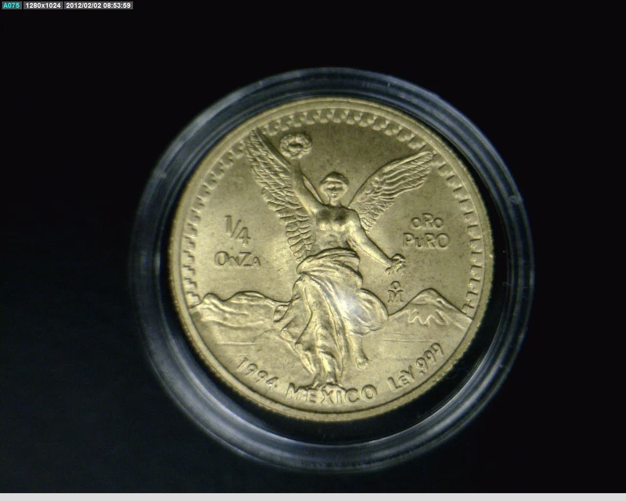 1/4 oz Libertad Oro 1994 · Inventario Banxico 17593 (reverso)