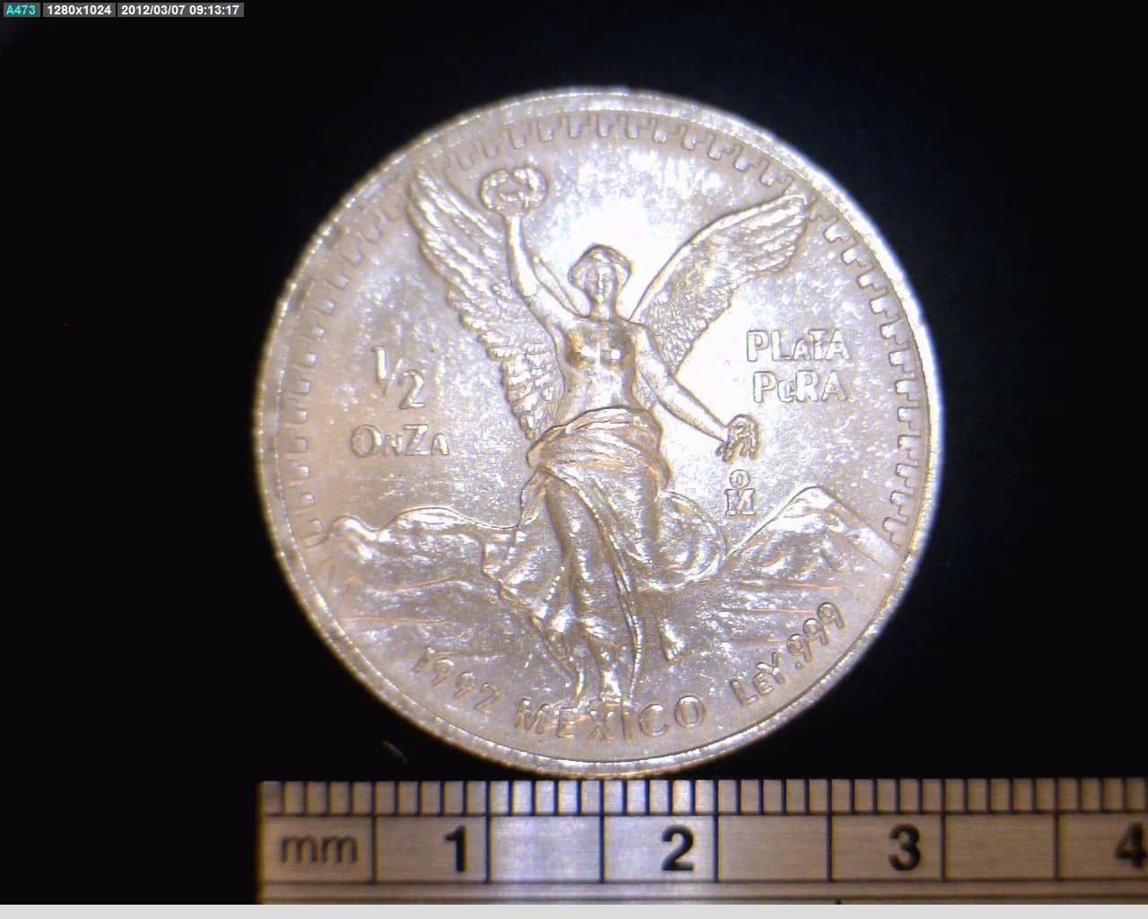 1/10 oz Libertad Plata 1992 · Inventario Banxico 17702 (reverso)