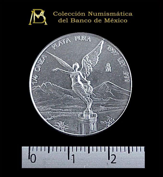 1/4 oz Libertad Plata 1997 · Inventario Banxico 20920 (reverso)