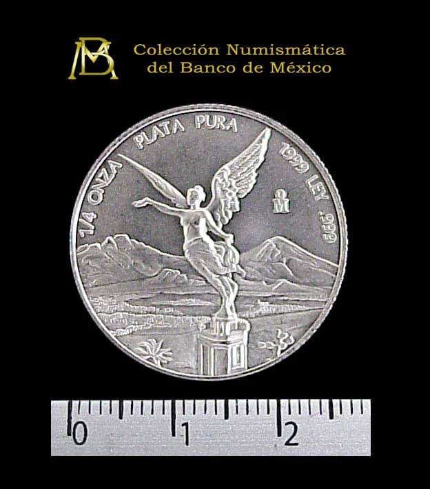 1/4 oz Libertad Plata 1999 · Inventario Banxico 20769 (reverso)