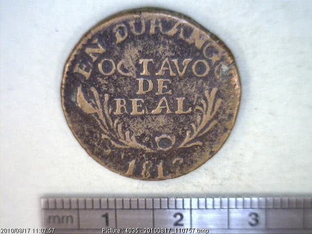 1/8 Reales Cobre Independencia 1817 · Reverso