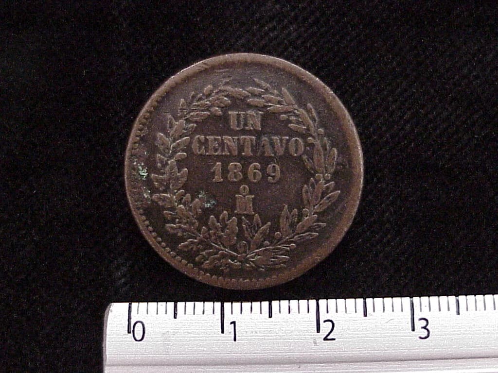 1 Centavo Decimal 1869 · Reverso