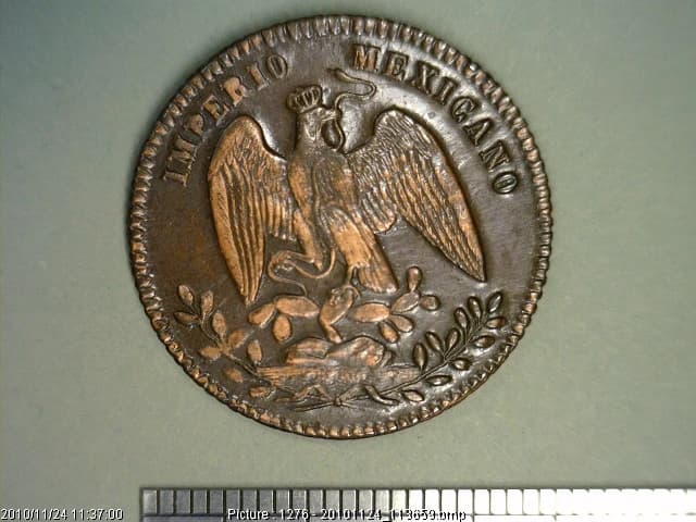 1-centavo-maximiliano-habsburgo-1864-mexico - anverso (Banxico)