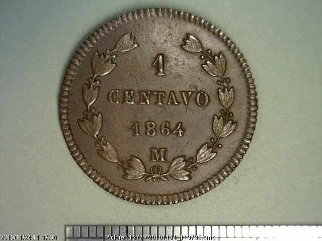 1 Centavos 1864 · Reverso