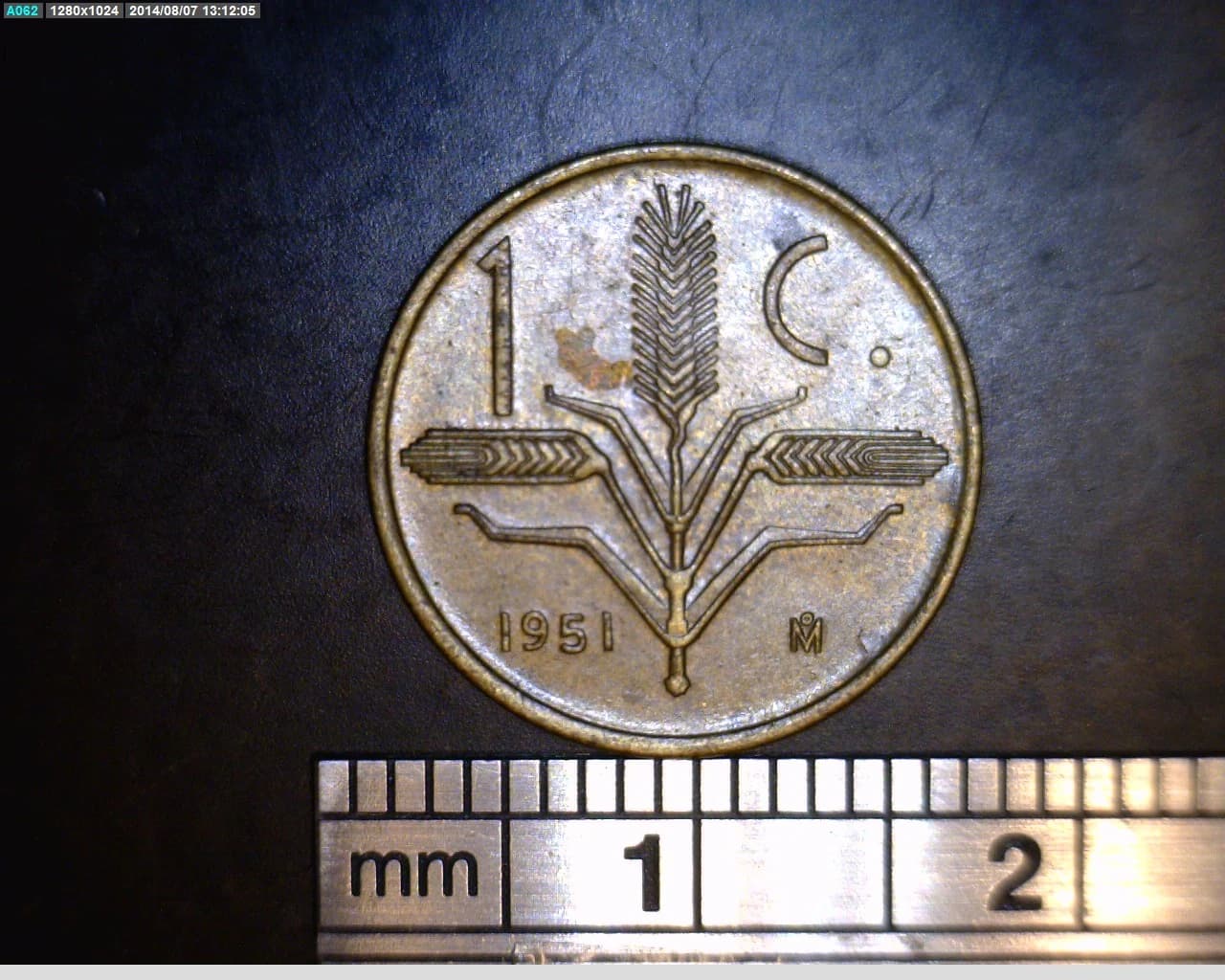 1 Centavos Cobre 1951 (reverso)