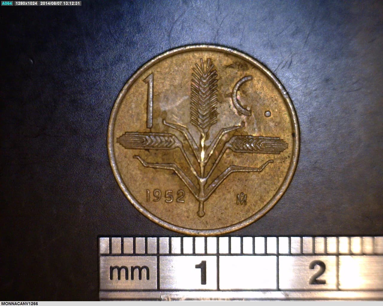 1 Centavos Cobre 1952 (reverso)